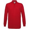 Pánske polo tričko B&C Safran s dlhým rukávom - červené, S