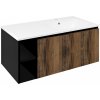 SAPHO - LOREA skrinka s umývadlom 101x46x51,5cm (20+80 cm), pravá, dub collingwood/čierna matná LE080-1935-R-03