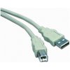 Kábel USB 2.0, A-B, 1m, bílý/šedý