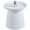 Okrúhly plastový kávový stolík 50cm - biely