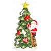 MagicHome Dekorácia Vianoce Stromček so santom LED terakota 11x8,7x21,8 cm