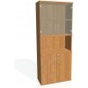 Policová skriňa Strong, zámok, 80x192x40 cm, jelša/jelša - 1 kus - 1 KS - áno - 4 - 60 mesiacov - rovná - kombinovaná - Hobis - 2x sklenené a 2x plné - 80 cm - Strong - 40 cm - 192 cm - jelša - 72.1 k