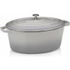 KELA KELA Pekáč liatinový oválny s pokrievkou Calido 36x29 cm svetlo šedá KL-12609 (KL-12609)