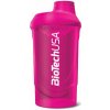 Šejker WAVE BioTechUSA, 600 ml cyklaménová priehľadná