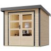KARIBU HOLZTECHNIK Hybridný domček KARIBU JUPITER A (93409) natur / terragrau LG4027
