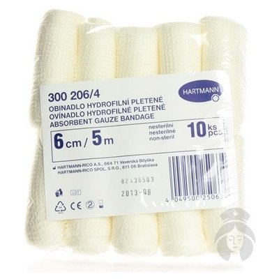 Hartmann Obin. hydrofil. plet. nesteril. 6 cm x 5 m bal. 10