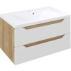 Sapho WAVE umývadlová skrinka 79,7x45x47,8cm, biela/dub Alabama WA080-3022