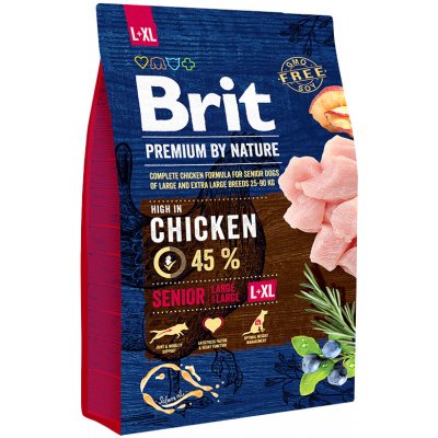 Brit Premium by Nature granuly Senior L+XL kura 3 kg