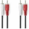 NEDIS stereo audio kabel RCA/ 2x zástrčka RCA - 2x zástrčka RCA/ černý/ bulk/ 1,5m (CAGL24200BK15)