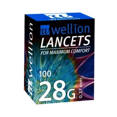 WELLION Lancets 28G - Lanceta sterilná 0,37 mm 100 kusov - Wellion LANCETS 28G Lanceta sterilná 100 ks