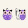 SilveAmo Strieborné náušnice Farebná sova CK2FO275