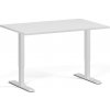 Výškovo nastaviteľný stôl, 120x80 cm, 2 motory, biela podnož, biela