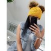 Fashionweek Dámska zimná čiapka s dvoma brmbolcami K2 Farba: horčicovú, Veľkosť: Universal
