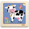 Viga Puzzle pre najmenších Kravička, 4 dieliky