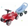 Set odrážadlo Bobby Car Neo BIG červené zvukové s 3-vrstvovými gumovými kolesami a príves Buggy 3v1 s funkciami