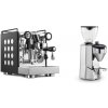 Rocket Espresso Appartamento, black/white + Rocket Espresso SUPER FAUSTO, chrome