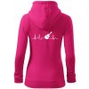 EKG akustická gitara - Mikina dámska trendy zipper s kapucňou - L ( Purpurová )