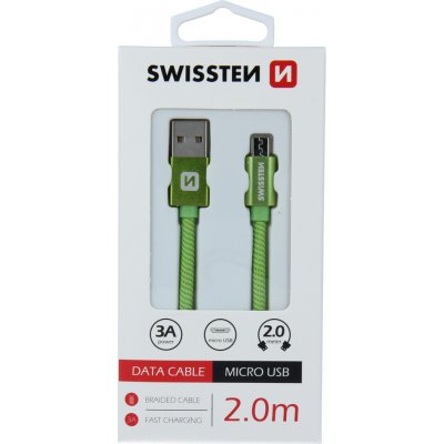 Swissten 71522307 USB/Micro USB, 2m, zelený