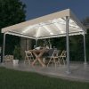 vidaXL Altánok s LED reťazou 400x300 cm, krémový, hliník 3070351