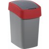 Curver odpadkový koš, FLIP BIN, stříbrný/červený, 25l