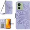 Peňaženkové kožené puzdro Sun Flower na Motorola Edge 40 - Fialová