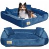Pelech Velúrový pre psa mačku Lôžko Pohovka Klietka 100x75 cm Modrý