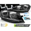 Tuning-tec SVETLOMETY U-LED LIGHT DRL BLACK SEQ pasuje na VW GOLF 7 11.12-17