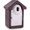 Vtáčia búdka hnedá a biela - oválny vstupný otvor