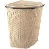 Kôš na špinavé prádlo UH 52 l béžový 40x40x58 cm rohový imitácia Ratan