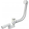 AlcaPlast A55KM-WHITE-80 - Sifón vaňový automat, dĺžka 80 cm, kov, biela-mat