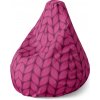 Sablio Sedací vak Pear Pletenie vo fuksiovej farbe - 140 x 100 x 25 cm