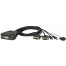 Aten CS-22D 2-port DVI KVM USB mini, integrované kabely