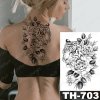 REBELULU Vodeodolné dočasné tetovačky pre ženy Fejkové tetovanie Dočasné tetovanie Tiger Flowers Body Art Arm Fake Tattoo Men Women