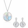 SOFIA strieborný set náušnice a náhrdelník AMCLF3884-45+5+AMORF3887