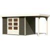 KARIBU HOLZTECHNIK Drevený domček KARIBU ASKOLA 4 + prístavok 150 cm (23499) terragrau LG3256