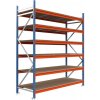 Majster Regál Kovový regál LONGSPAN 250x225x100-6-DTD, Modrá/Oranžová