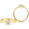SOFIA DIAMONDS zlatý zásnubný prsteň s laboratórnym diamantom 0,30 ct D-E/VS+ LABGRG110675YG