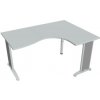 Hobis Pracovný stôl Flex, ergo, ľavý, 160x75,5x120 (80x60) cm, sivá/kov