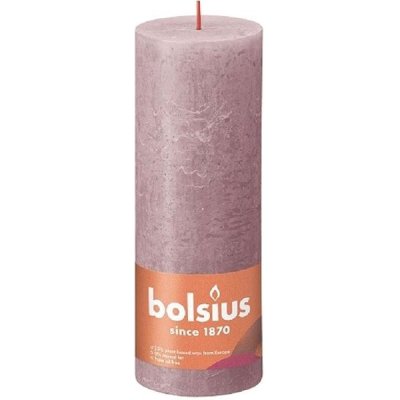 Bolsius Rustikálna púdrovo ružová 190 x 68 mm