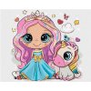 Figured ART Diamantové maľovanie PRINCEZNA A DÚHOVÝ JEDNOROŽEC 40 x 50 cm na ráme