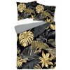 DETEXPOL Francúzske obliečky 3D Zlaté listy micro Polyester - mikrovlákno, 220/200, 2x70/80 cm