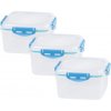 MagicHome Dóza štvorcová Clip Lunchbox 1,2 l 3 ks