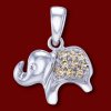 Silver.ag Prívesok zlatý, diamant, žltý zafír, slon P1055