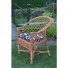 Kreslo do záhrady z prírodného prútia s hnedou poduškou so vzorom FO-010 hnedá vzor