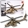 Stavebnica vrtuľníka AH-64 z kociek – útočný gunship 259 dielov