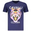 CAVALLI CLASS pánske tričko s krátkym rukávom modré modrá L Cavalli Class 8059915698170