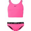 Dievčenské plavky Nike, NIKE LOGO TAPE ružová,čierna,biela XL