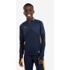 KIPSTA Detská futbalová mikina CLR 1/2 zips modro-oranžová 161-172 cm