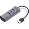 i-Tec USB 3.0 Metal HUB 3 Port + Gigabit Ethernet, sieťový adaptér U3METALG3HUB