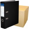 Pákový šanón 25 ks, 75mm, A4, PP/kartón, s ochranným spodným kovaním, VICTORIA OFFICE Basic, čierny, Akcia, TIP, zvýhodnené balenie